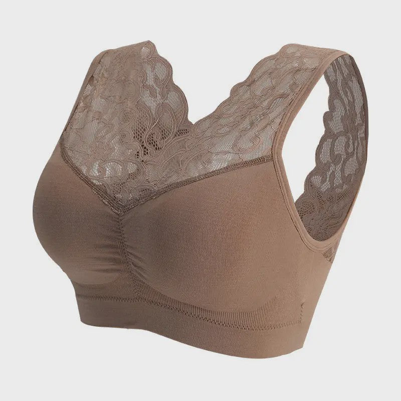 Comfortabele Seamless Lace Bralette voor Dames - Push-Up & Draadloos Sport BH