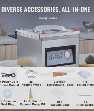 SucceBuy DZ-260C Chamber Vacuum Sealer - 320W Krachtige Vacumeermachine
