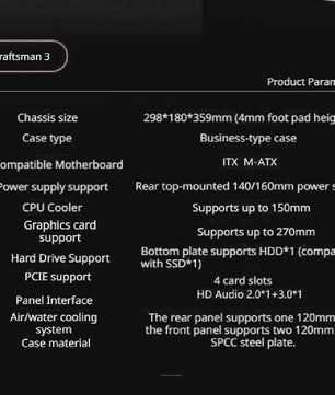 WJCOOLMAN Craftsman 3 PC Case: Stijlvolle Transparante Behuizing met Houten Accenten voor Desktop & Gaming