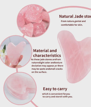 Natuurlijke Jade Gua Sha Schraper & Roller voor Gezichtsmassage - Verstevigende Huidverzorging