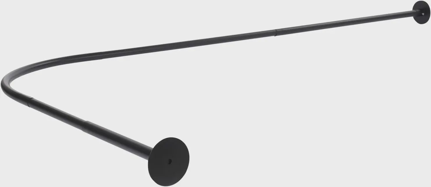 Verstelbare L-vormige Douchegordijnroede Zwart - 70-95 x 105-165 cm - Hoekstang voor Douchecabine en Bad