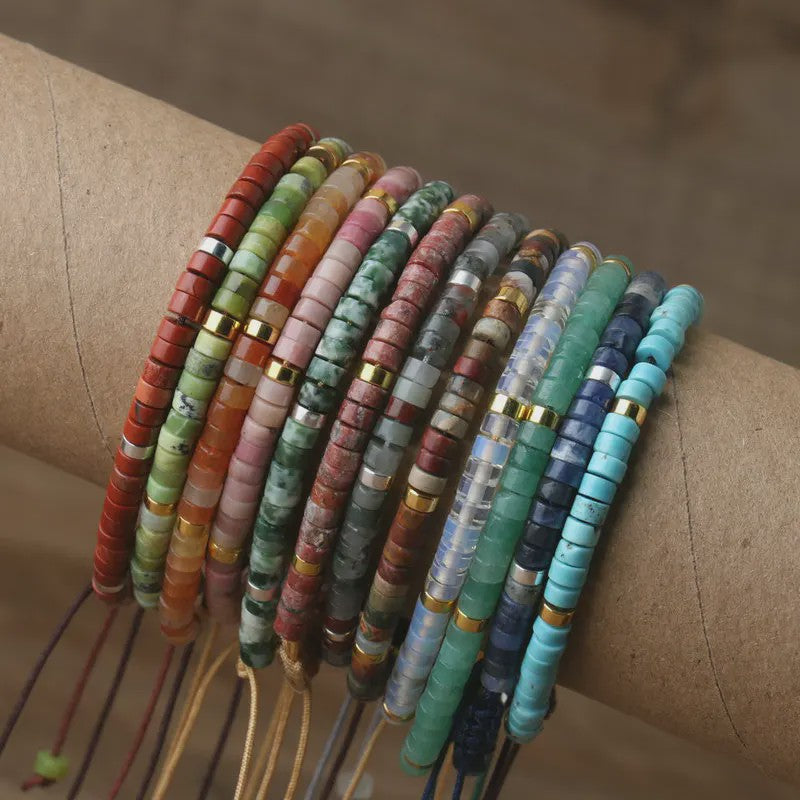 Natuurlijke Blauwe Emperor Steen Kralen Armband - Verstelbaar & Uniek