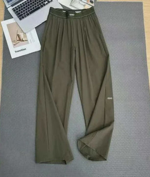 Dames Zomer Broek Hoge Taille Wijde Pijpen Ademend Casual Yoga Sweatpants