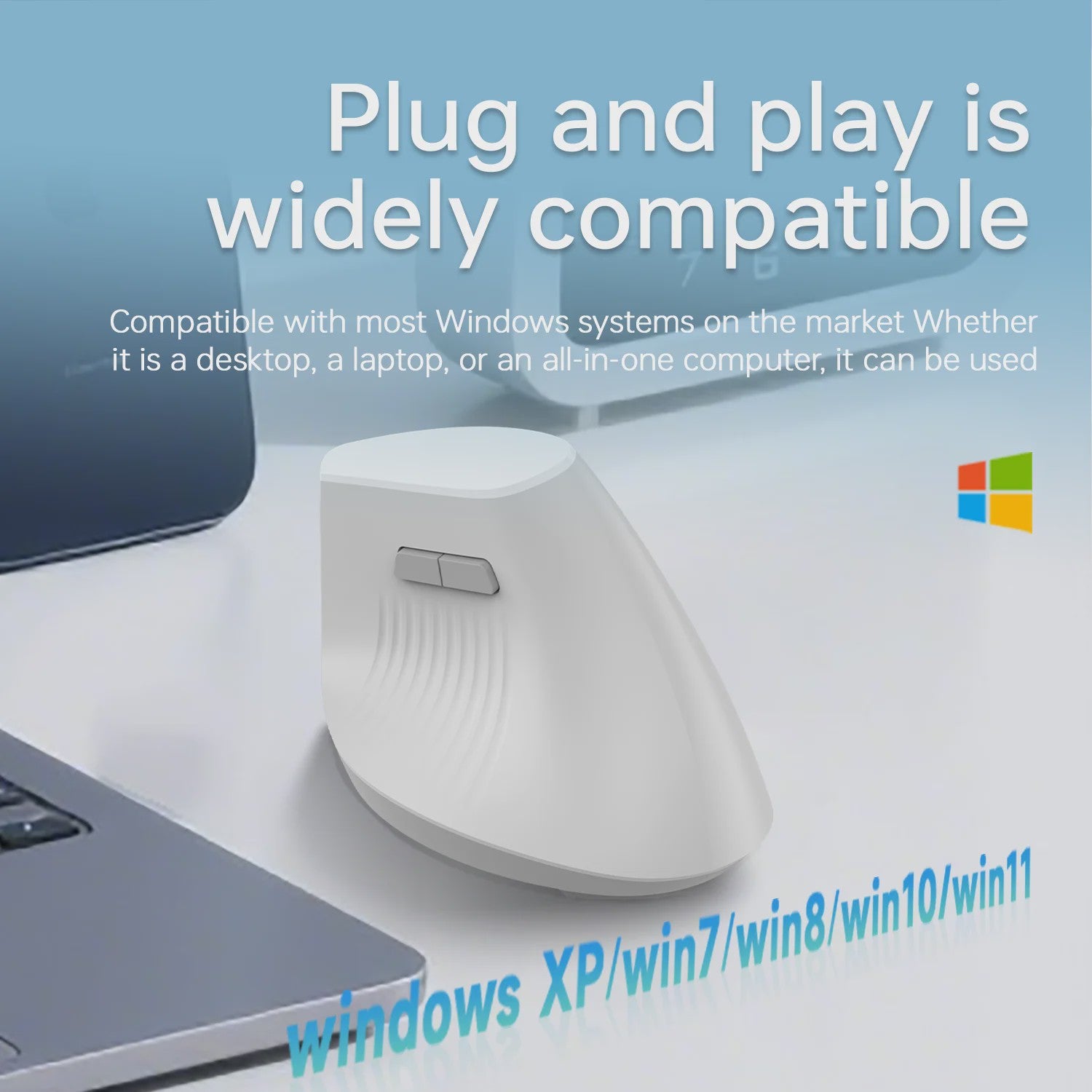 Ergonomische Verticale Draadloze Muis - Oplaadbaar, Bluetooth & 2.4G