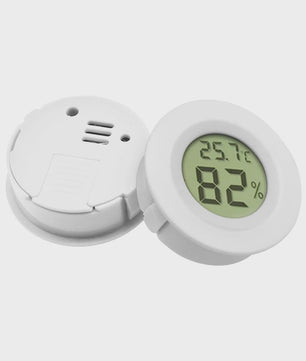 Inbouw Digitale Thermo-Hygrometer met Batterij - Zwart/Wit