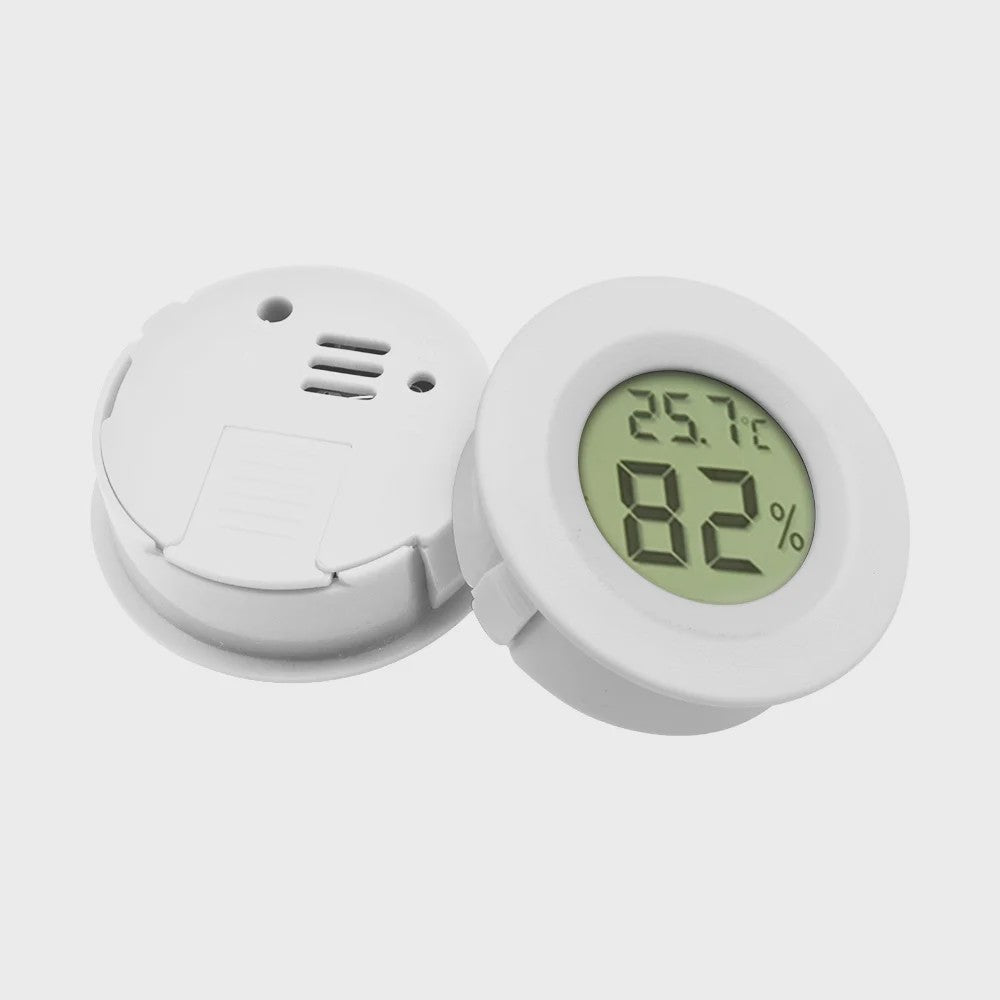 Inbouw Digitale Thermo-Hygrometer met Batterij - Zwart/Wit