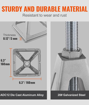 4x Aluminium RV Stabilisator Jack - 6000 Lbs Hefvermogen per stuk - Leveling Jacks voor Camper & Caravan
