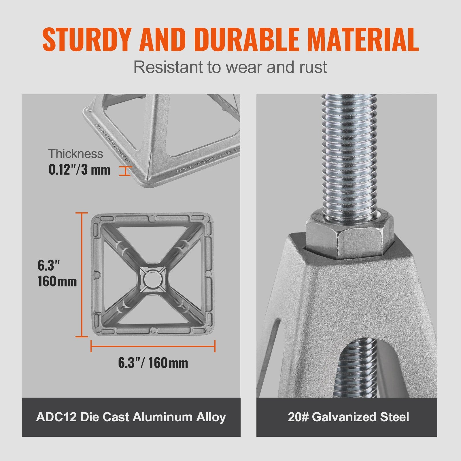 4x Aluminium RV Stabilisator Jack - 6000 Lbs Hefvermogen per stuk - Leveling Jacks voor Camper & Caravan