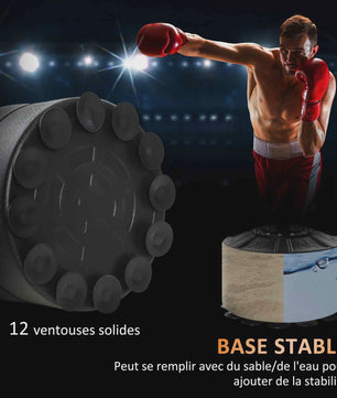 HOMCOM Staande Bokszak 4-in-1 met Snelheidbal, Rotatiebar en Handschoenen - Verstelbaar (160-230 cm)