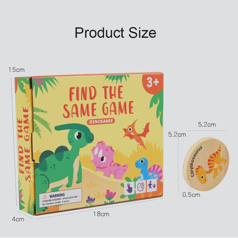 Montessori Dinosaurus Memory Spel - Cognitief Puzzel Spel voor Kinderen