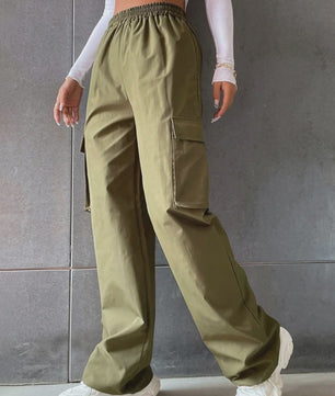 Y2K Cargo Broek Dames - Baggy Fit met Elastische Taille en Retro Stijl
