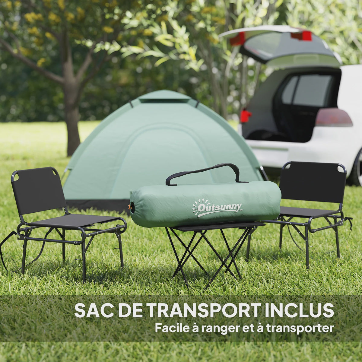 Outsunny 2-Persoons Koepeltent - Camouflage, Lichtgewicht & Ventilerend