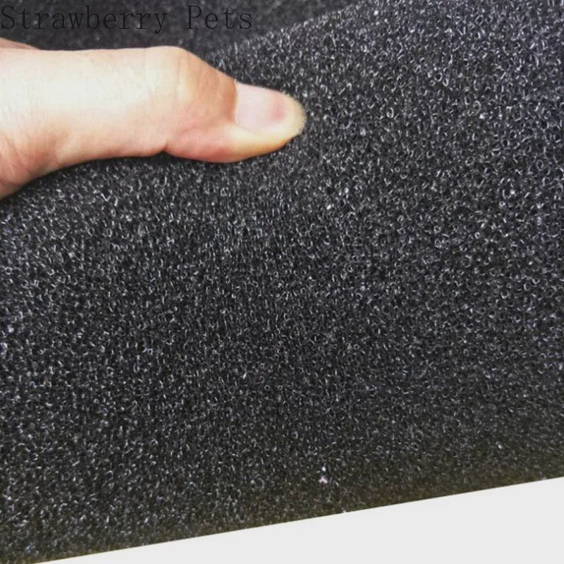 Aquarium Filter Spons Pad - 50x50x2cm - Biochemisch Filtermedium voor Vis Tanks - Zwart, Blauw, Geel