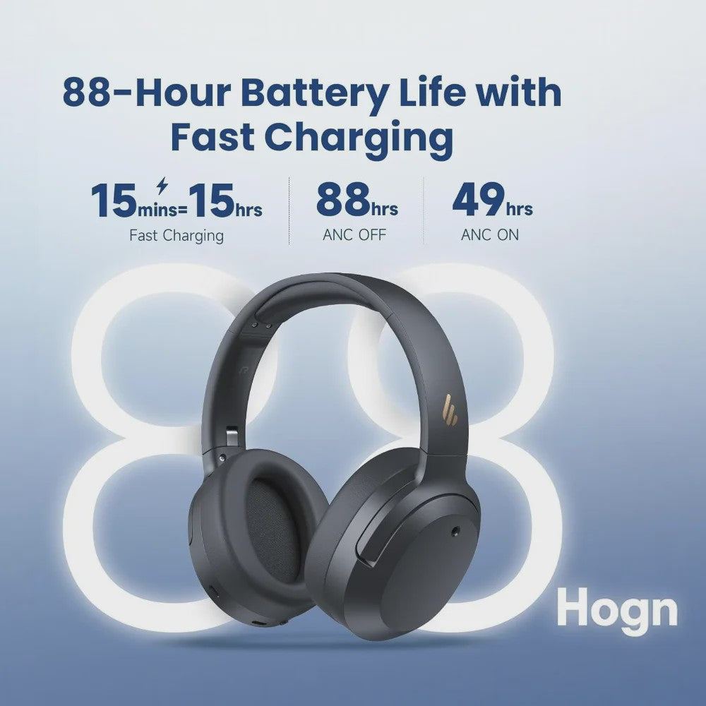 Edifier W820NB Plus Over Ear Koptelefoon: 88u Batterij, ANC, Hi-Res Audio & Bluetooth