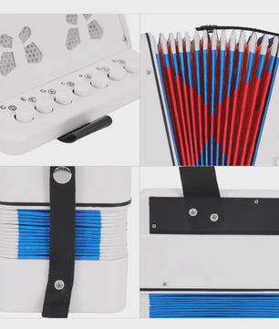 Mini Accordion Speelgoed voor Kinderen - 10 Toetsen Muziekinstrument van ABS Materiaal