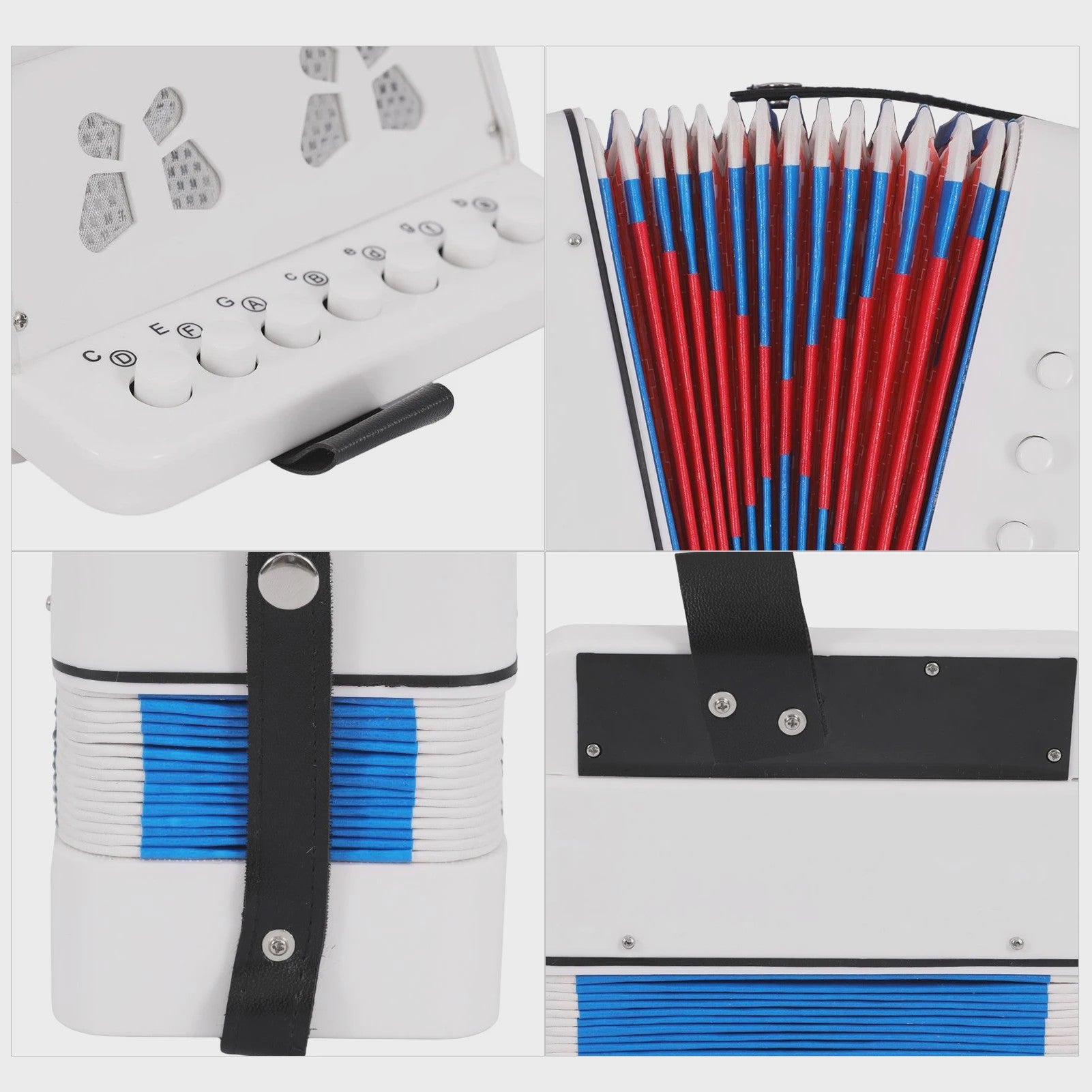 Mini Accordion Speelgoed voor Kinderen - 10 Toetsen Muziekinstrument van ABS Materiaal