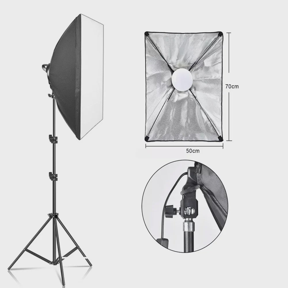 Professionele Softbox Verlichtingskit 50x70CM met LED Lamp - Continu Licht Systeem