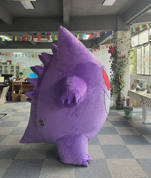 Opblaasbaar Gengar Mascotte Kostuum voor Volwassenen - Paars Feestpak