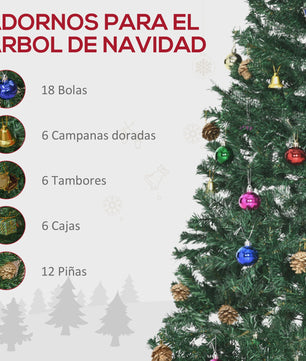 Homcom Artificial Christmas Tree 150 cm with 420 Branches Pine Cones Ornaments Christmas Decoration for Indoors Green