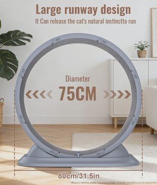 Groot Kattenloopwiel 31.5 inch - Stil & Veilig - Afneembaar Tapijt - Indoor Fitness Loopband voor Katten