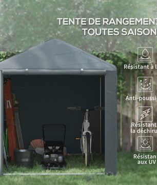 Outsunny Tuinopslag Tent 2x2m - Waterdichte Fietsenstalling met Stalen Frame