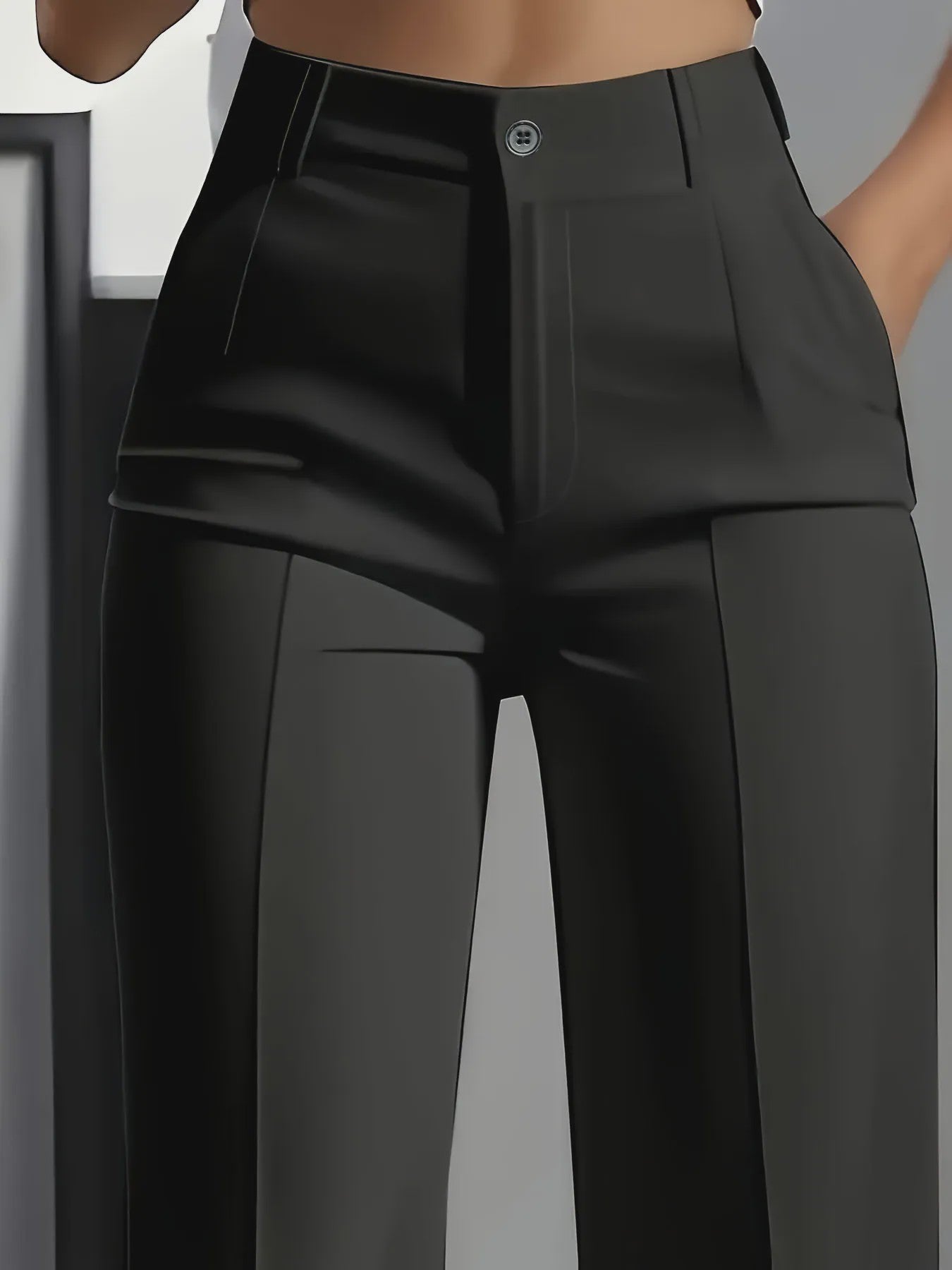 Dames Pantalon Hoge Taille Recht Model - Stijlvolle Suit Pants