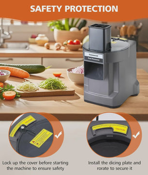 Professionele Elektrische Groentesnijder 3-in-1: Snijden, Raspen & Blokjes