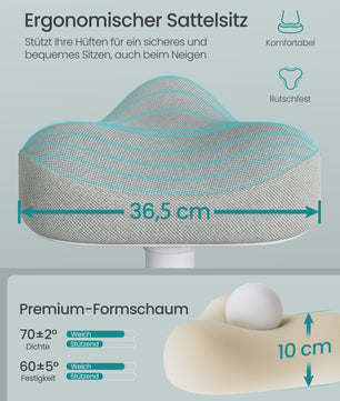 Ergonomische Sta-Zithocker met Schommel Effect - Hoogte Verstelbaar (48-65.5 cm) & Anti-Slip Basis