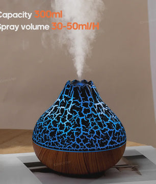 Volcano Luchtbevochtiger 300ml met Kleurrijk Nachtlampje - USB Desktop Vernevelaar