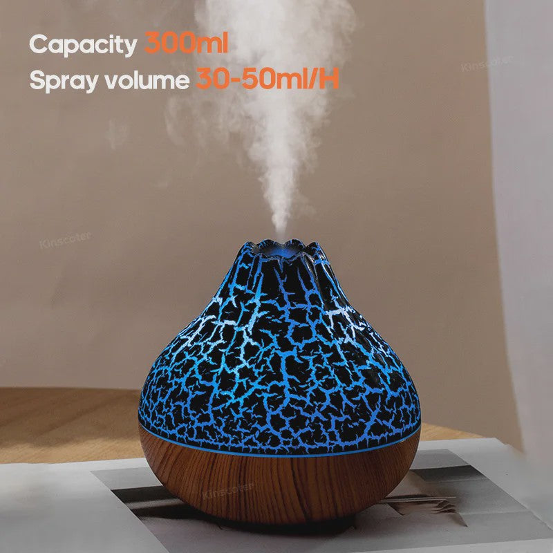 Volcano Luchtbevochtiger 300ml met Kleurrijk Nachtlampje - USB Desktop Vernevelaar