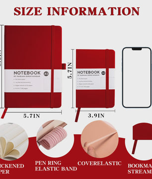 Hardcover A5/A6 Notitieboek met Elastische Band - PU Leer Dagboek