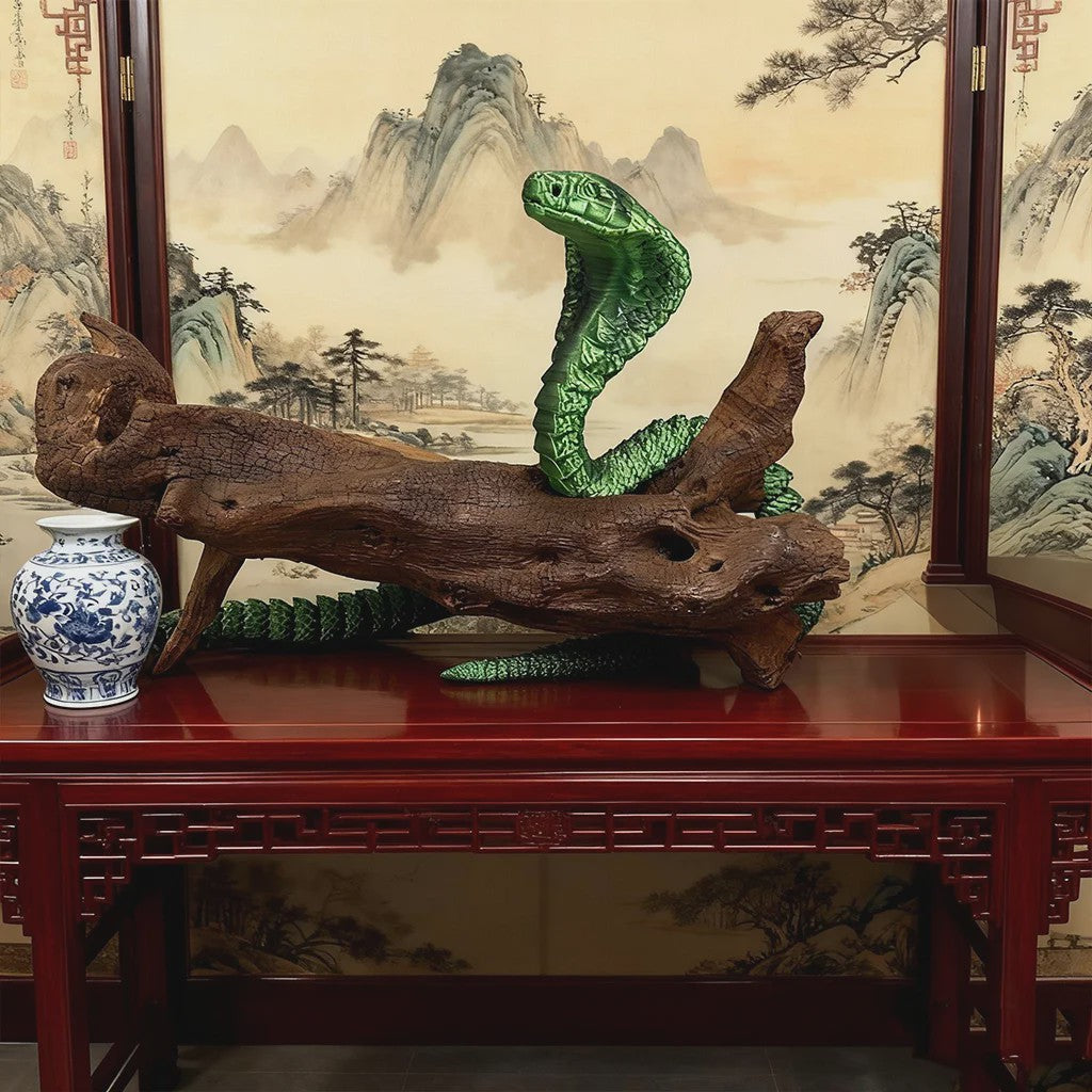 Flexibele 3D Geprinte Cobra Statue - Kleurrijk & Buigzaam - 90cm & 130cm - Uniek Cadeau