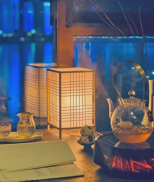 Japanse Bamboe Boeklamp - Minimalistische Sfeerverlichting voor Bureau en Nachtkastje