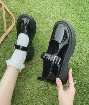 Dames Mary Jane Schoenen met Parels - Comfortabel & Elegant Zwart Leer