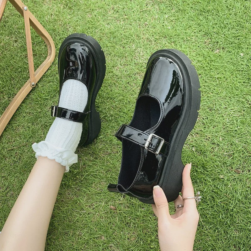 Dames Mary Jane Schoenen met Parels - Comfortabel & Elegant Zwart Leer