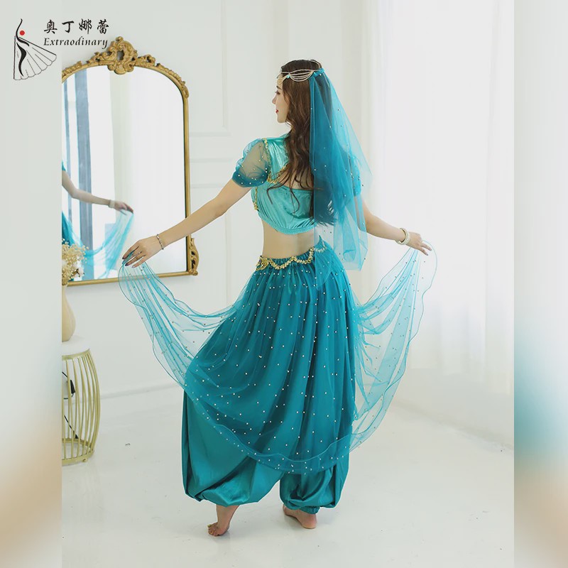 Prinses Jasmine Kostuum Set - Dans, Cosplay & Bollywood Outfit voor Dames & Meisjes