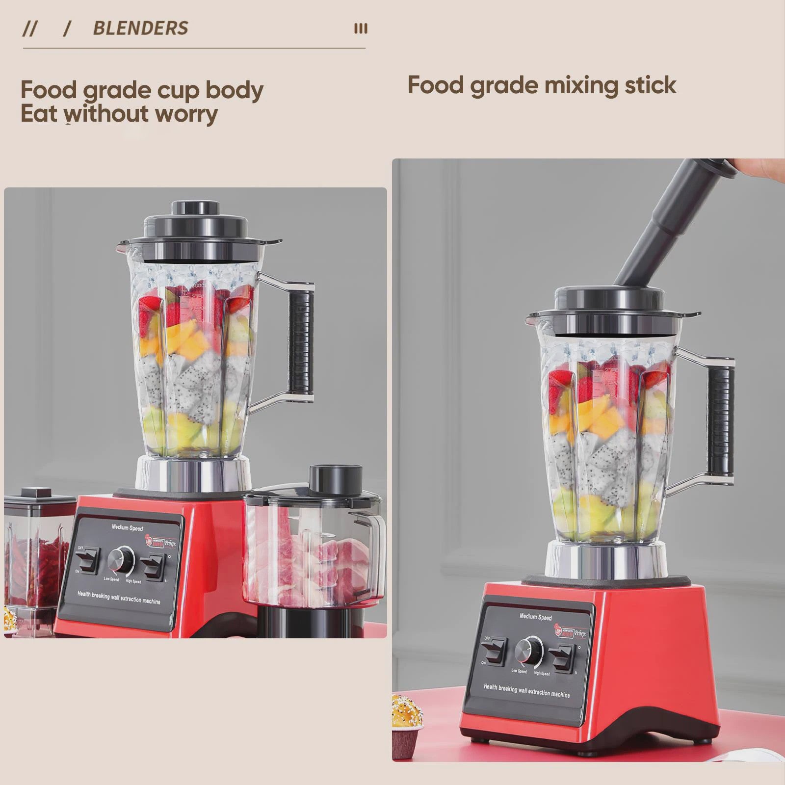 3-in-1 Keukenmachine: Krachtige Blender, Vleesmolen & Sapcentrifuge