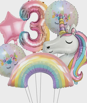 Regenboog Eenhoorn Folieballon Set - 32 Inch Gegradueerde Cijferballon voor Feestjes