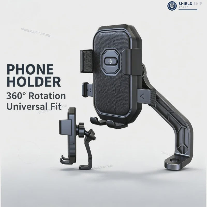 Universele Motor Telefoonhouder met Automatisch Sluitingssysteem - 360° Verstelbaar voor Fiets, Scooter & E-Bike