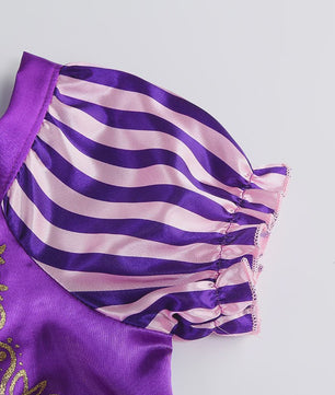 Prinsessenjurk Rapunzel voor Meisjes - Paars met Pofmouwen | Verkleedjurk & Feestjurk
