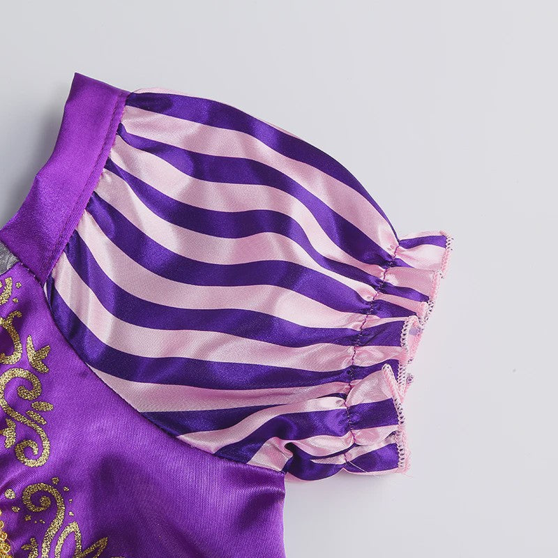 Prinsessenjurk Rapunzel voor Meisjes - Paars met Pofmouwen | Verkleedjurk & Feestjurk