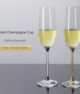Luxe Kristallen Champagneglazen Set - Handgemaakt met Diamant-look Stijl - Perfect voor Koppels