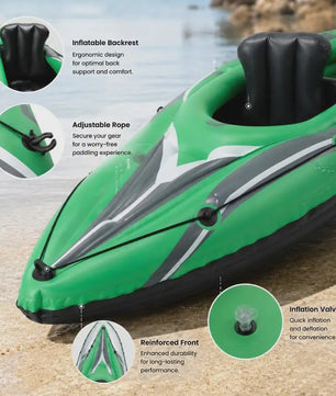 Opblaasbare Kajak voor 2 Personen - 3.5 Meter - Heavy Duty PVC met Aluminium Paddles - Groen