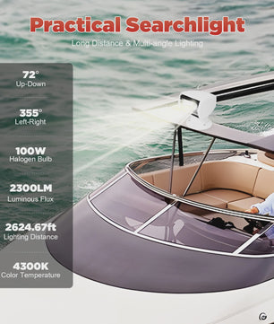 12V 100W Afstandsbedienbare Jacht Spotlight - Krachtige Marine Zoeklicht voor Boten