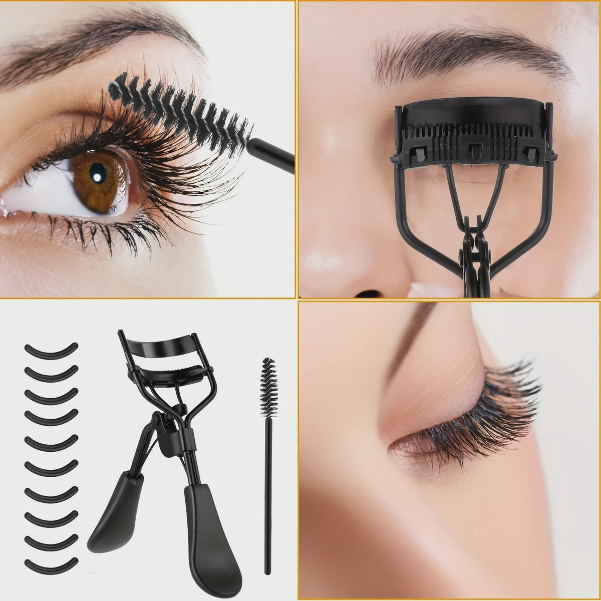 Complete Wimperkruller Set met Vervangende Pads & Make-up Tools