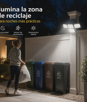 Solar LED Buitenlamp met Bewegingssensor - 4 Verstelbare Koppen, IP65 Waterdicht