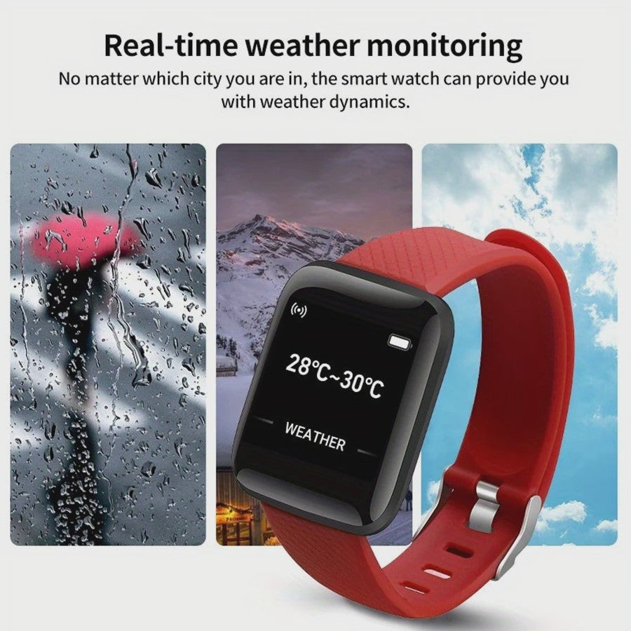 Smartwatch voor Heren & Dames: Fitness Tracker, Bericht Notificaties & Meer - Elektronisch Polshorloge