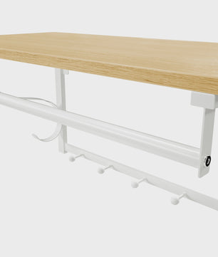 VASAGLE Wandkapstok met Plank en 5 Haken - 60x30x31.7 cm