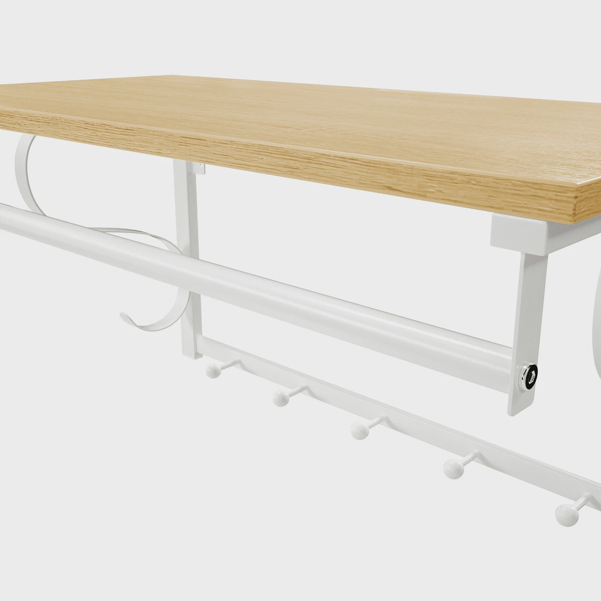 VASAGLE Wandkapstok met Plank en 5 Haken - 60x30x31.7 cm