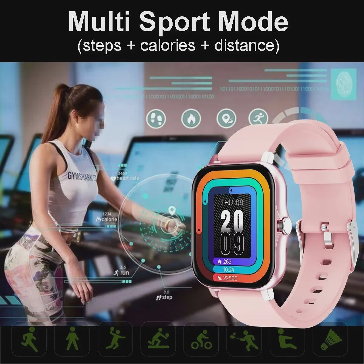 Multifunctioneel Smartwatch voor Heren & Dames - Bluetooth, Muziek, Fitness & Slaapmonitor